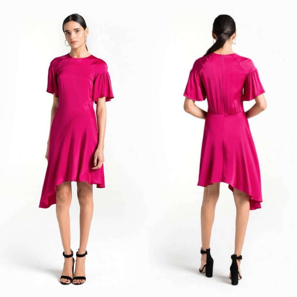 A.L.C Tilly Asymmetrical Dress in Berry Pink Size 8